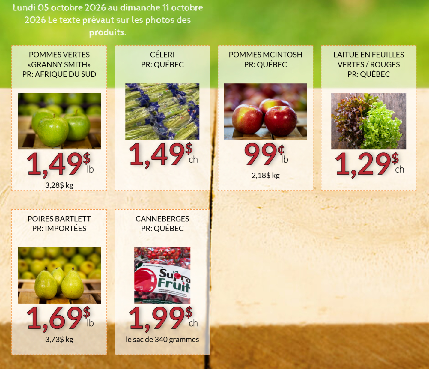 Fruiterie 440 Circulaire